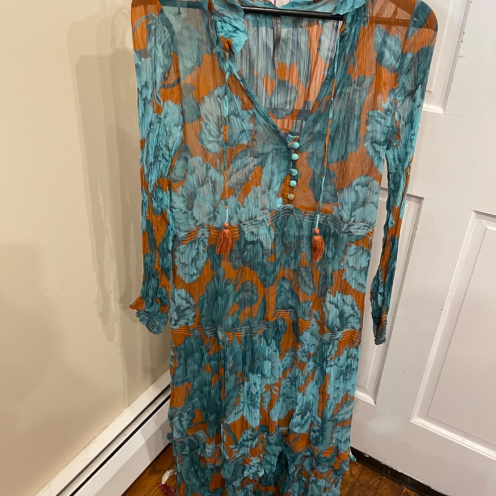 Anthropologie X Marais Chiffon Floral Maxi Dress Multicolor Size S No Slip - Picture 6 of 6